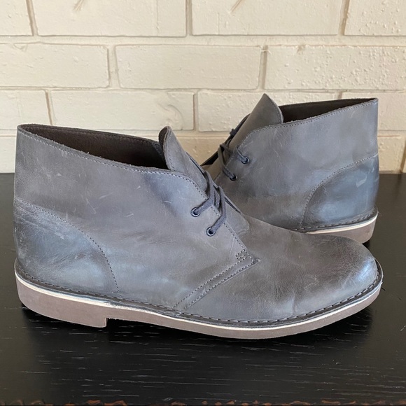 clarks boots mens silver